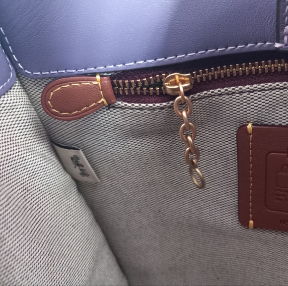 Coach Cashin Carry Tote 22, Double Kisslock, Purple - Picture 9 of 15
